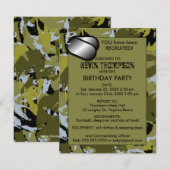 Invitation à la fête d'anniversaire de Camo Boy (Devant / Derrière)
