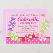 Invitation à la fête d'anniversaire de Candy (Devant / Derrière)