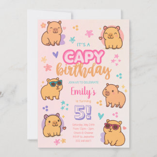 Invitation à la fête d'anniversaire de Capybara