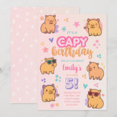 Invitation à la fête d'anniversaire de Capybara (Devant / Derrière)
