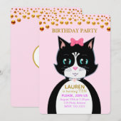 Invitation à la fête d'anniversaire de chat en smo (Devant / Derrière)