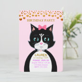 Invitation à la fête d'anniversaire de chat en smo (Debout devant)