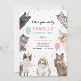 Invitation à la fête d'anniversaire de chaton, Let