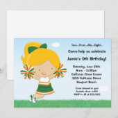 Invitation à la fête d'anniversaire de Cheerleadin (Devant / Derrière)