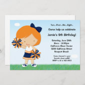 Invitation à la fête d'anniversaire de Cheerleadin (Devant / Derrière)