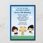 Invitation à la fête d'anniversaire de Cheerleadin (Devant / Derrière)