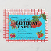 Invitation à la fête d'anniversaire de Cherry (Devant / Derrière)