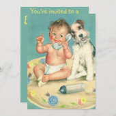 Invitation à la fête d'anniversaire de Chien Chien (Devant / Derrière)