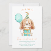 Invitation à la fête d'anniversaire de Chien chiot (Devant)