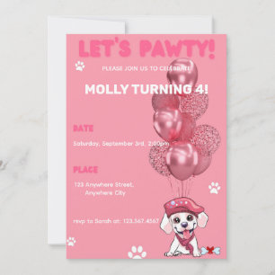 Invitation à la fête d'anniversaire de Chien de Ch