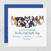 Invitation à la fête d'anniversaire de Chien sur m (Devant / Derrière)