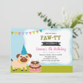 Invitation à la fête d'anniversaire de chiot (Debout devant)