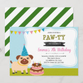 Invitation à la fête d'anniversaire de chiot (Devant / Derrière)