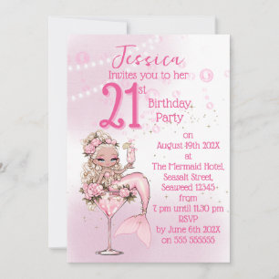 Invitation à la fête d'anniversaire de cocktail Si