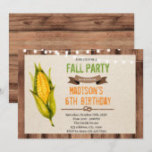 Invitation à la fête d'anniversaire de Corn (Devant / Derrière)