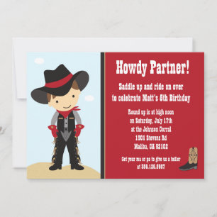 Invitation à la fête d'anniversaire de Cowboy