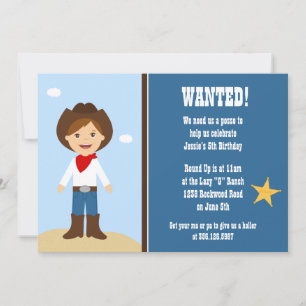 Invitation à la fête d'anniversaire de Cowboy