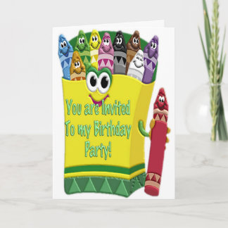 Invitation à la fête d'anniversaire de Crayon Kid