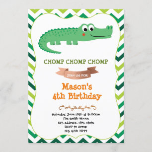 Invitation à la fête d'anniversaire de crocodile