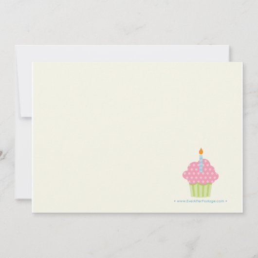 Invitation à la fête d'anniversaire de Cupcake (Dos)