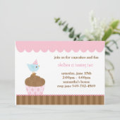 Invitation à la fête d'anniversaire de Cupcake (Debout devant)