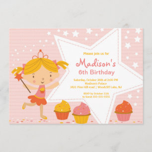 Invitation à la fête d'anniversaire de Cupcake Fai
