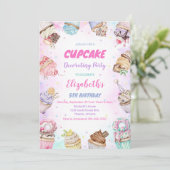 Invitation à la fête d'anniversaire de Cupcake Suc (Debout devant)