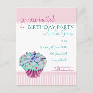 Invitation à la fête d'anniversaire de Cupcake tor
