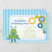 Invitation à la fête d'anniversaire de Cute Boy Ro (Devant / Derrière)