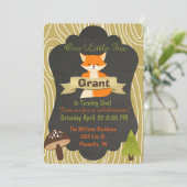 Invitation à la fête d'anniversaire de Cute Fox Wo (Debout devant)