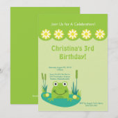 Invitation à la fête d'anniversaire de Cute Frog P (Devant / Derrière)