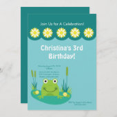 Invitation à la fête d'anniversaire de Cute Frog P (Devant / Derrière)