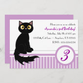 Invitation à la fête d'anniversaire de Cute Kitty  (Devant / Derrière)