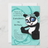 Invitation à la fête d'anniversaire de Cute Panda (Devant)