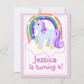 Invitation à la fête d'anniversaire de Cute Unicor (Devant)