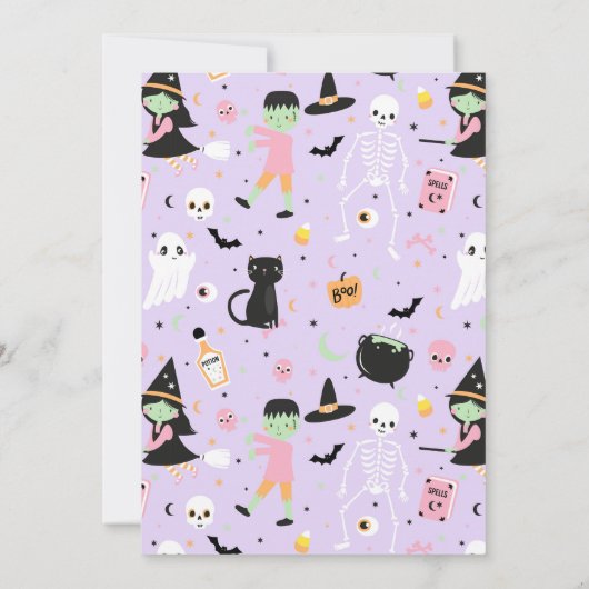 Invitation à la fête d'anniversaire de deux Hallow (Dos)