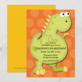 Invitation à la fête d'anniversaire de Dinosaur (Devant / Derrière)