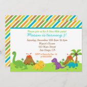 Invitation à la fête d'anniversaire de Dinosaur (Devant / Derrière)