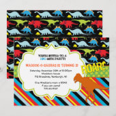 Invitation à la fête d'anniversaire de Dinosaur (Devant / Derrière)