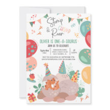 Invitation à la fête d'anniversaire de Dinosaur On