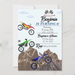 Invitation à la fête d'anniversaire de Dirt Bike/ 