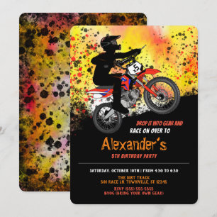 Invitation à la fête d'anniversaire de Dirt Bike/M