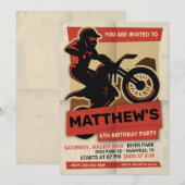 Invitation à la fête d'anniversaire de Dirt Bike M (Devant / Derrière)