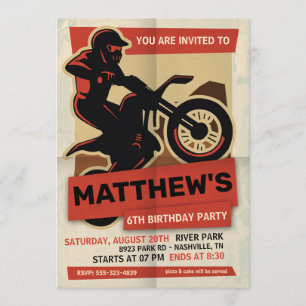 Invitation à la fête d'anniversaire de Dirt Bike M