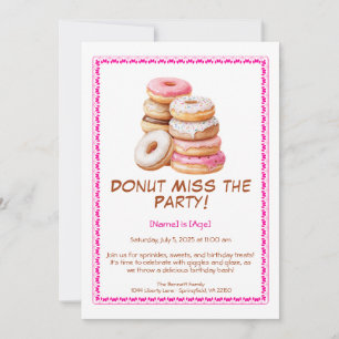 Invitation à la fête d'anniversaire de Donut - Col
