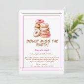 Invitation à la fête d'anniversaire de Donut - Col (Debout devant)