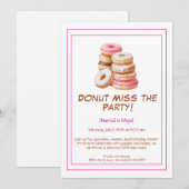 Invitation à la fête d'anniversaire de Donut - Col (Devant / Derrière)