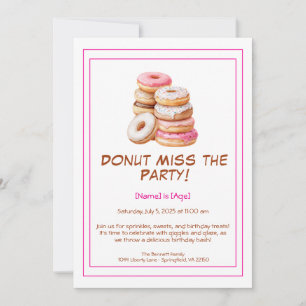 Invitation à la fête d'anniversaire de Donut - Col