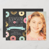 Invitation à la fête d'anniversaire de Donut Monte (Devant / Derrière)