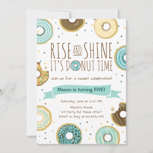 Invitation à la fête d'anniversaire de Donut Monte (Devant)